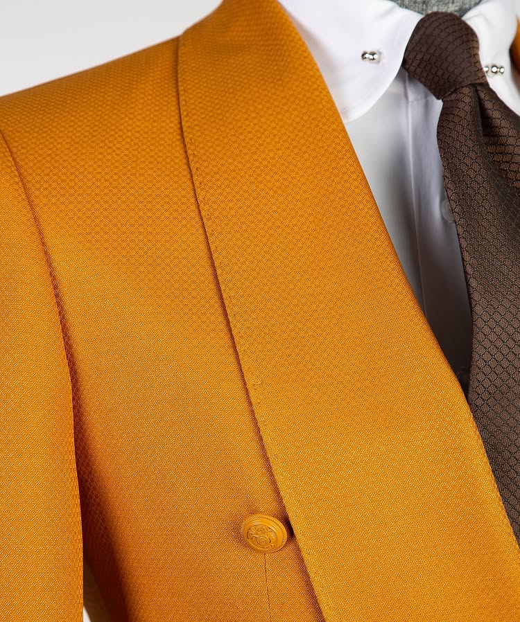 Orange Shawl Lapel 2-piece Suit for Prom