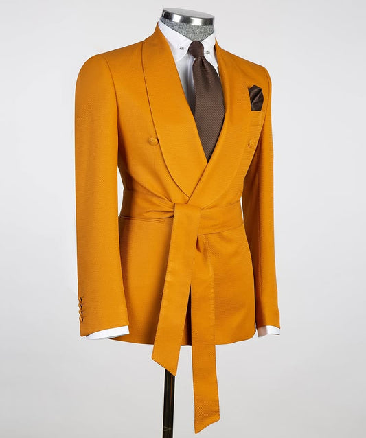 Orange Shawl Lapel 2-piece Suit for Prom