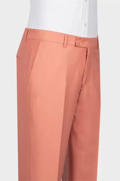 Orange 2 Piece Shawl Lapel Double Breasted Tuxedo