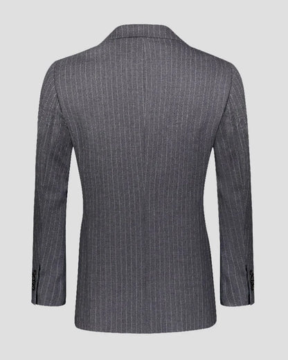 Grey Stripe Notch Lapel Single-breasted 2-piece Suit