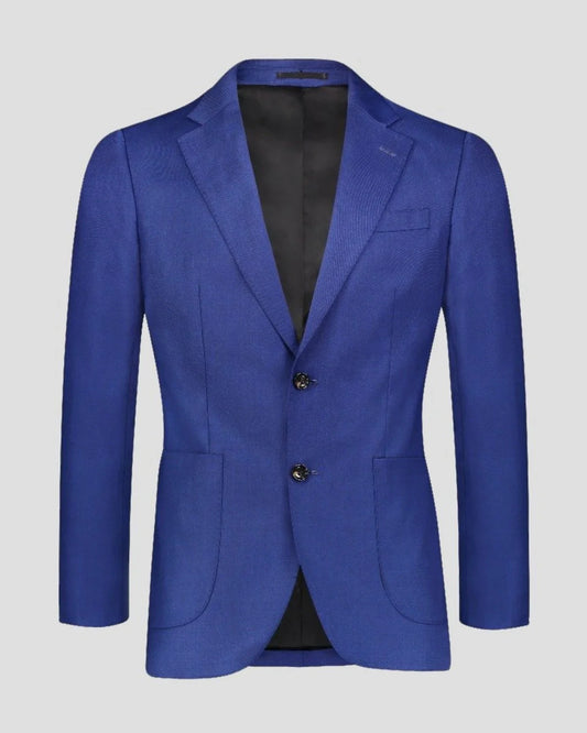 Blue Notch Lapel Single-breasted 2-piece Suit