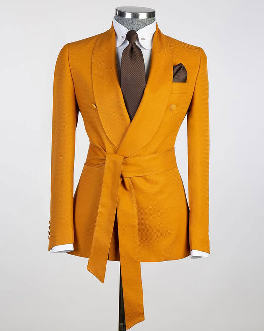 Orange Shawl Lapel 2-piece Suit for Prom