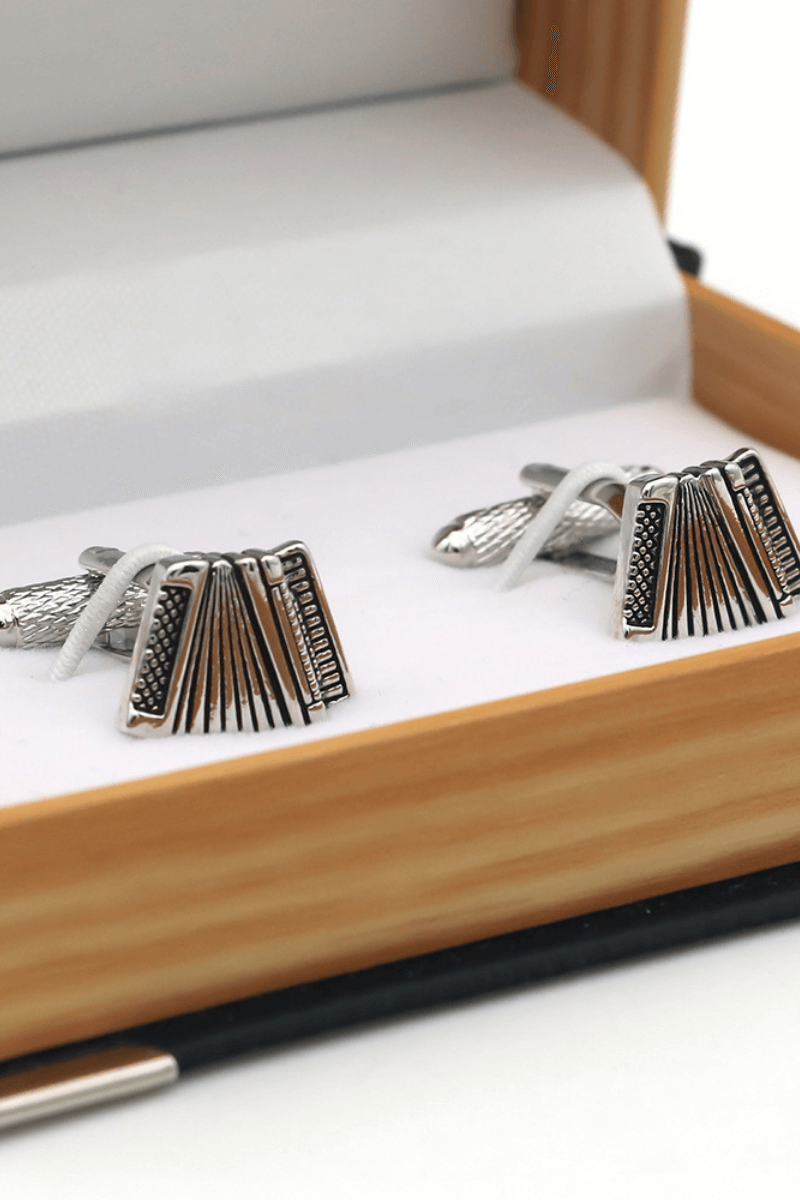 Accordion Cufflinks In Stainless Steel