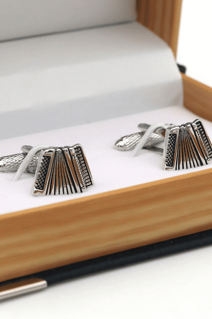 Accordion Cufflinks In Stainless Steel