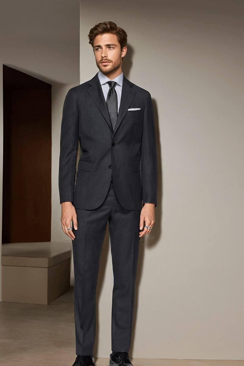 Asphalt Gray Regular fit 2 piece 2-Button Suit