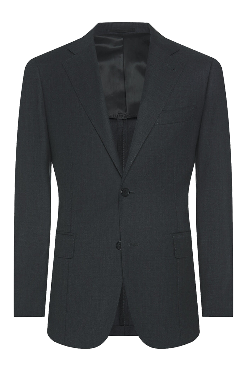 Traje de 2 piezas de corte regular y 2 botones en color gris asfalto