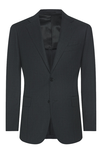 Traje de 2 piezas de corte regular y 2 botones en color gris asfalto