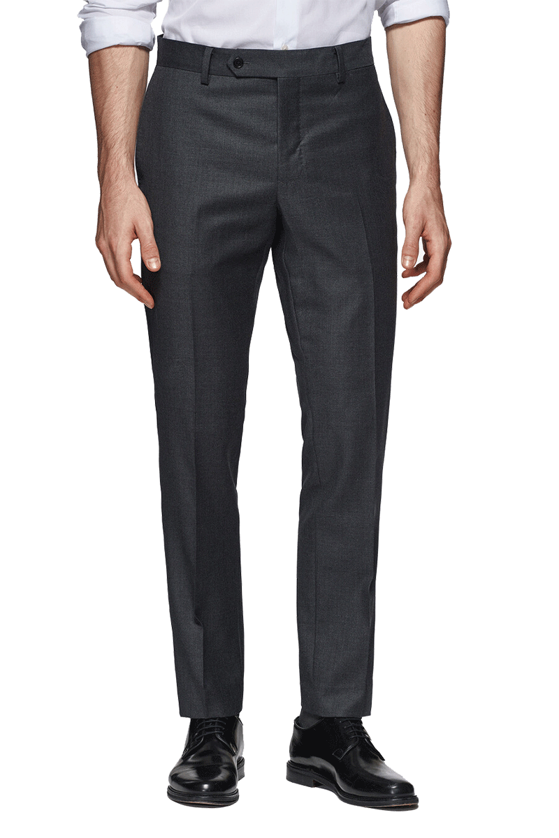 Traje de 2 piezas de corte regular y 2 botones en color gris asfalto