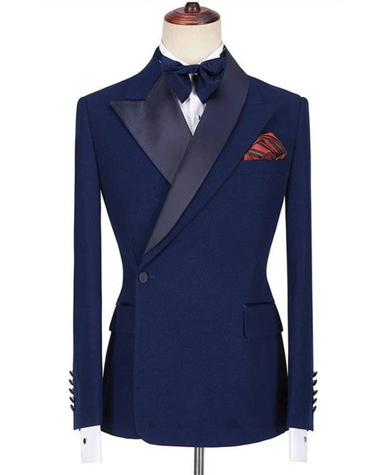 Navy One-button 2-piece Tuxedo