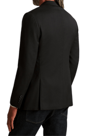 BLack Wool Stretch 2-Button Notch Lapel Suit