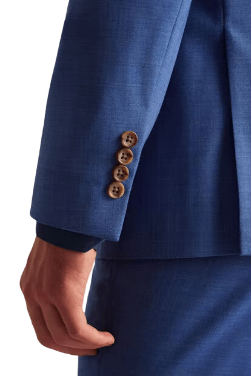 BLue Wool Stretch 2-Button Notch Lapel Suit