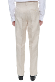 Beige White Slack 2 piece 2-Button Suit