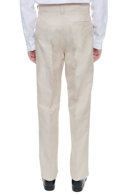 Beige White Slack 2 piece 2-Button Suit