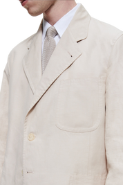 Beige White Slack 2 piece 2-Button Suit