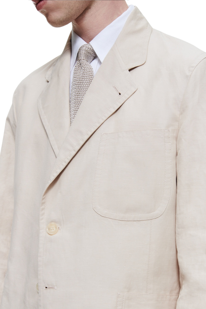 Beige White Slack 2 piece 2-Button Suit