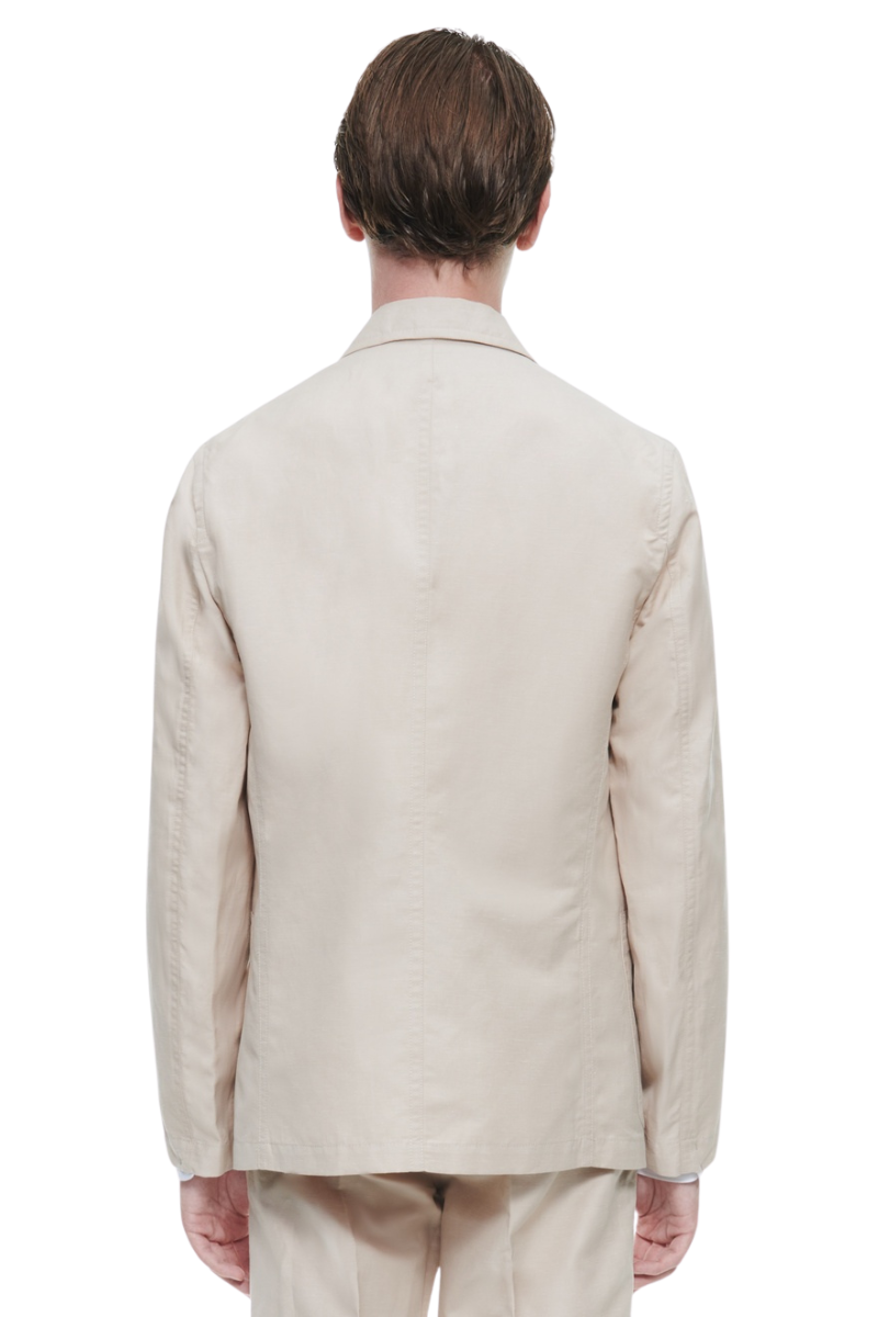 Beige White Slack 2 piece 2-Button Suit