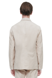 Beige White Slack 2 piece 2-Button Suit