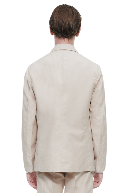 Beige White Slack 2 piece 2-Button Suit
