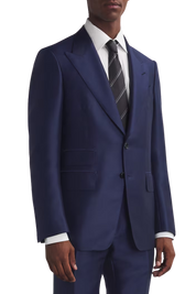 Biue Regular fit 2-Piece 2 Button Suit