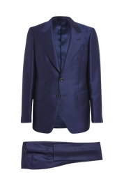 Biue Regular fit 2-Piece 2 Button Suit