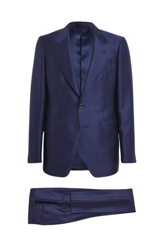 Traje azul de 2 piezas y 2 botones de corte regular