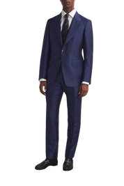 Biue Regular fit 2-Piece 2 Button Suit