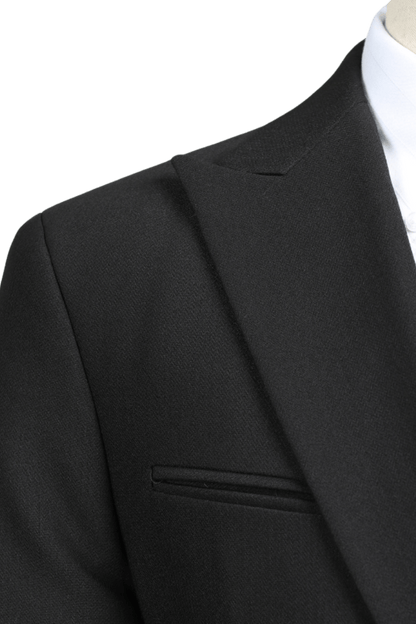 Costume noir coupe slim premium à 1 bouton 