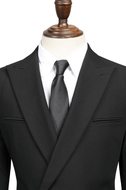 Costume noir coupe slim premium à 1 bouton 