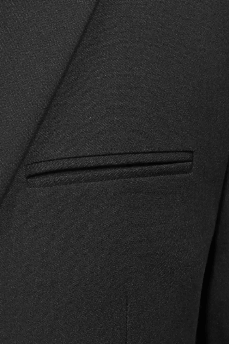 Costume noir coupe slim premium à 1 bouton 
