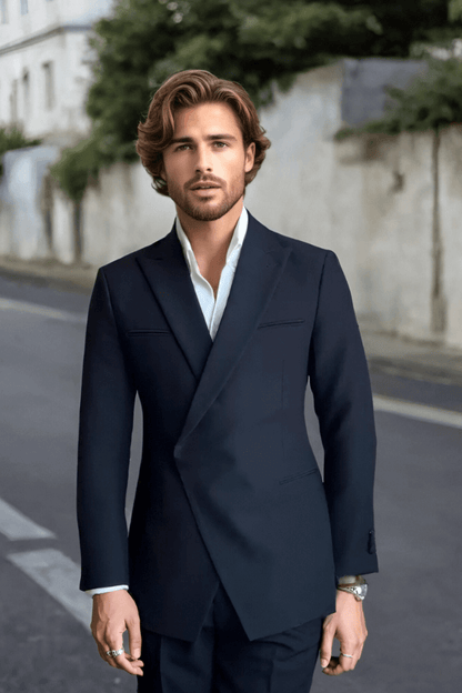 Costume noir coupe slim premium à 1 bouton 