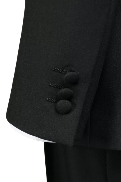 Costume noir coupe slim premium à 1 bouton 