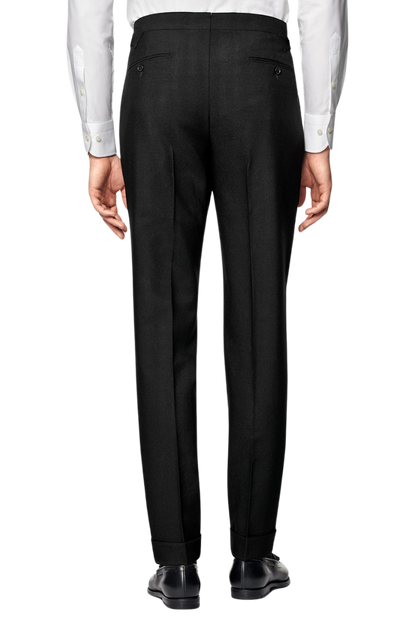 Black 2-Button Wool Single Breasted Suit