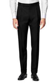 Black 2-Button Wool Single Breasted Suit