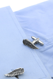 Black Angel Wings Cufflinks In Stainless Steel