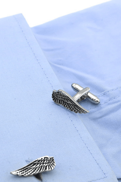 Black Angel Wings Cufflinks In Stainless Steel