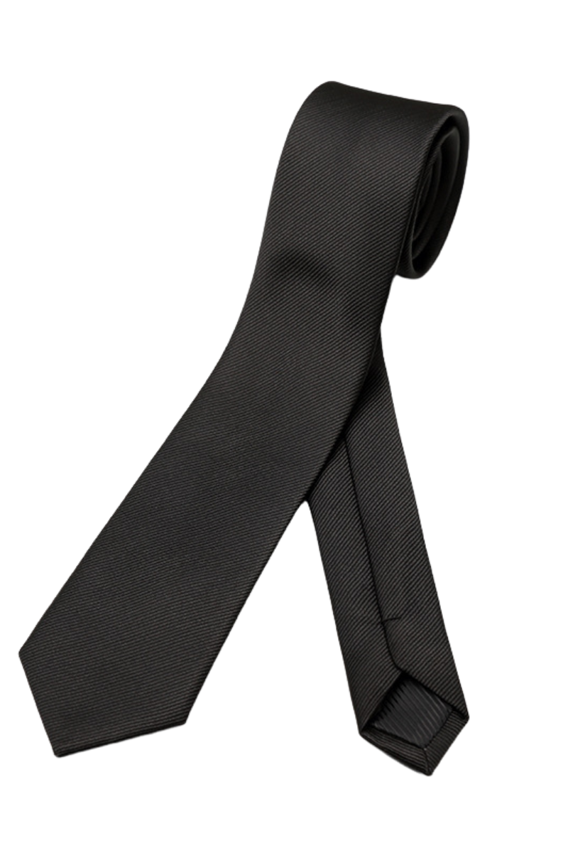 Corbata clásica de sarga británica negra