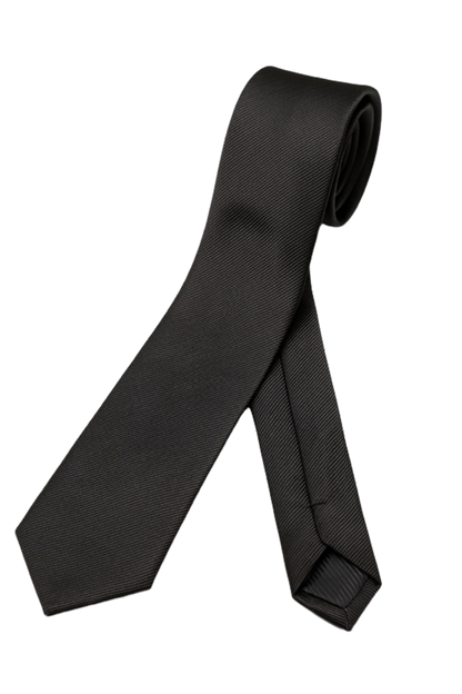 Corbata clásica de sarga británica negra