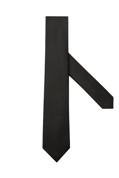 Corbata clásica de sarga británica negra