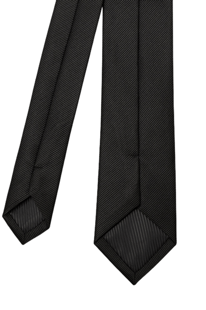 Corbata clásica de sarga británica negra