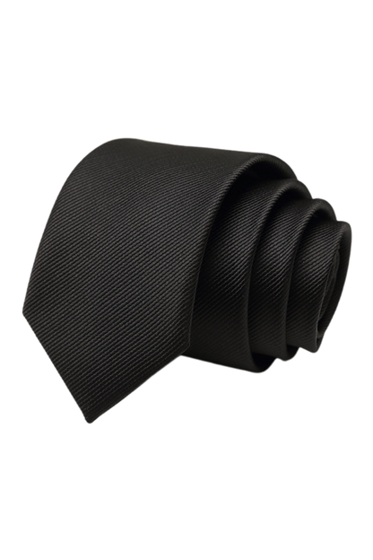 Corbata clásica de sarga británica negra