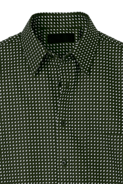 Black Cotton Dots Casual Shirt