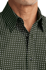 Black Cotton Dots Casual Shirt