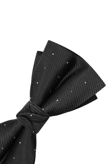 Black Elegant Polka Dots Pre-Tied Bow Tie