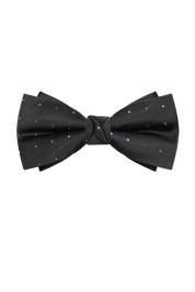 Black Elegant Polka Dots Pre-Tied Bow Tie