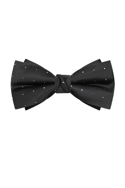 Black Elegant Polka Dots Pre-Tied Bow Tie