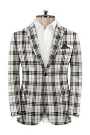 Black & Ivory Plaid Wool 3-Piece Suit