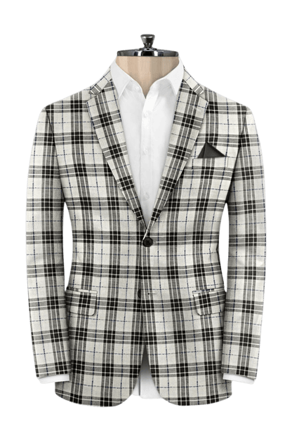 Black & Ivory Plaid Wool Suit