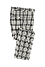 Black & Ivory Plaid Wool 3-Piece Suit