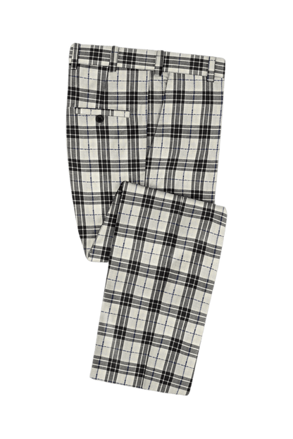 Black & Ivory Plaid Wool Suit