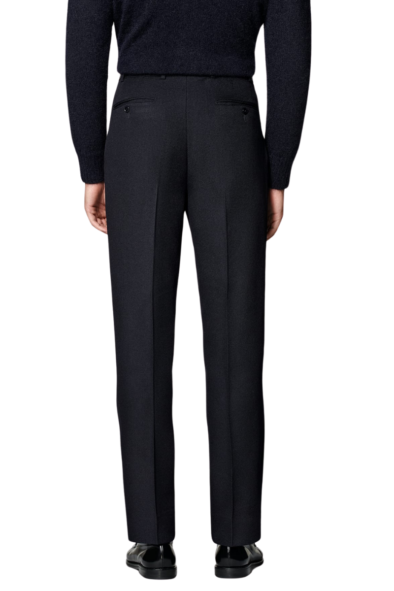 Black Modern Fit Wool Single Breasted Suit